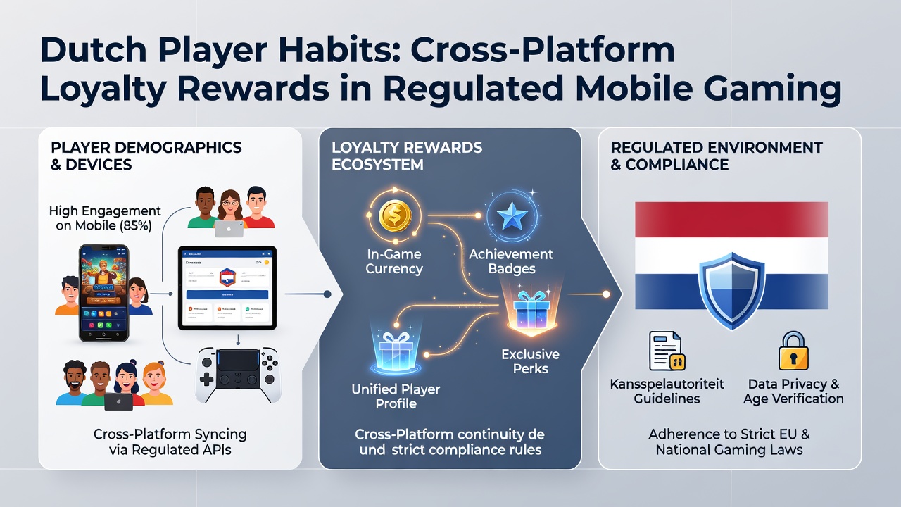 Grafiek die toont hoe Nederlandse spelers cross-platform loyaliteitsbeloningen inwisselen in mobiele gokapps